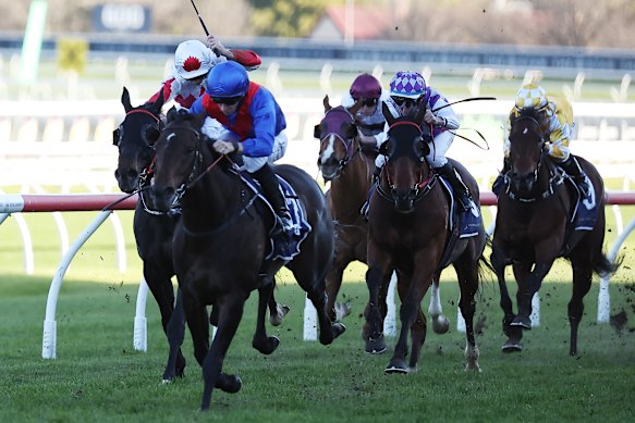 War Eternal surges to victory on a rain-affected Randwick track on July 13 last year. 