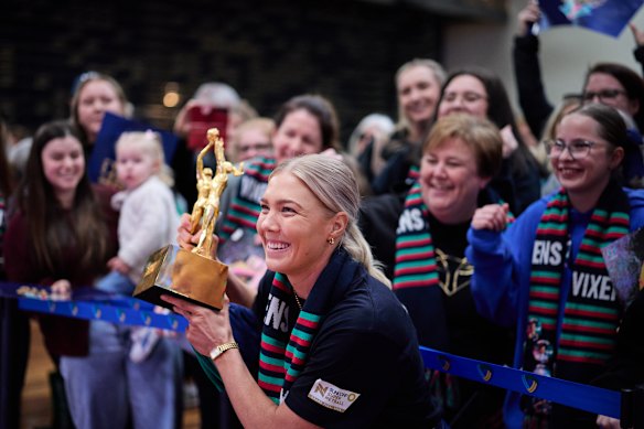 Captain Kate Moloney and the Vixens lap up the love of their fans on Sunday.