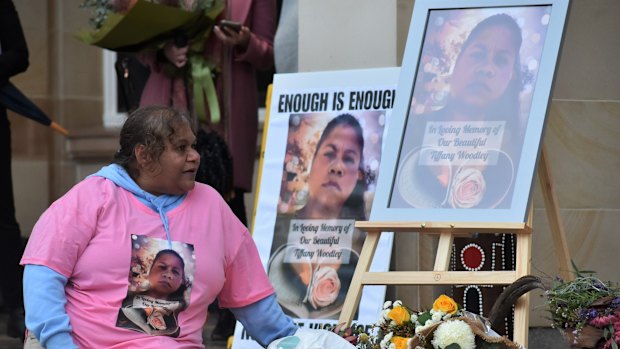 A candlelit vigil was held in 2023 at Parliament House for Bedford mum Tiffany Woodley, who was allegedly murdered by her ex-partner on August 7.