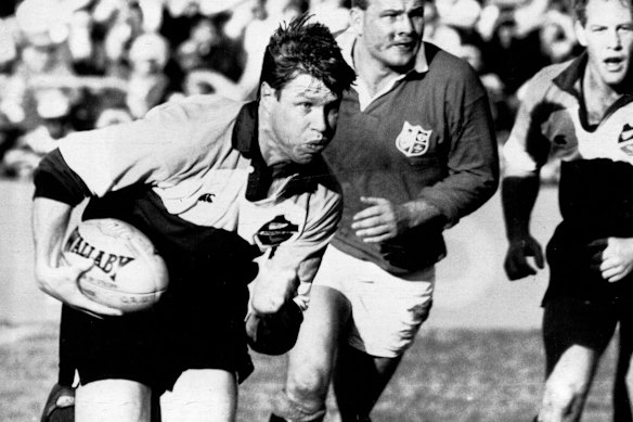 Nick Farr-Jones playing for the Anzac XV in 1989.