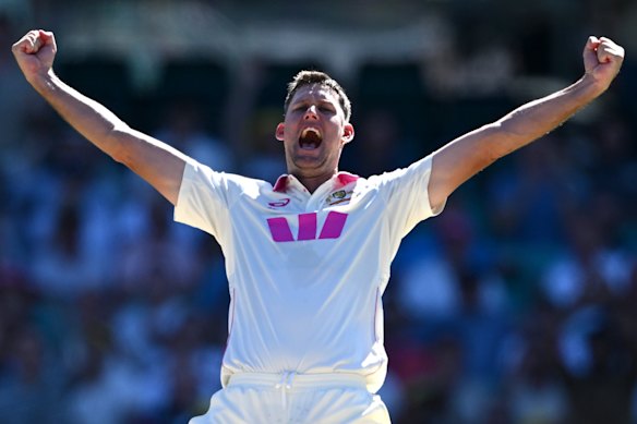 Beau Webster couldn’t contain his excitement after snaring Will Jacks for a duck.