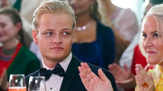 Marius Borg H&oslash;iby, the eldest son of Crown Princess Mette-Marit, is facing 10 years in prison if convicted. He&rsquo;s pictured here with his mother in Oslo in 2022.