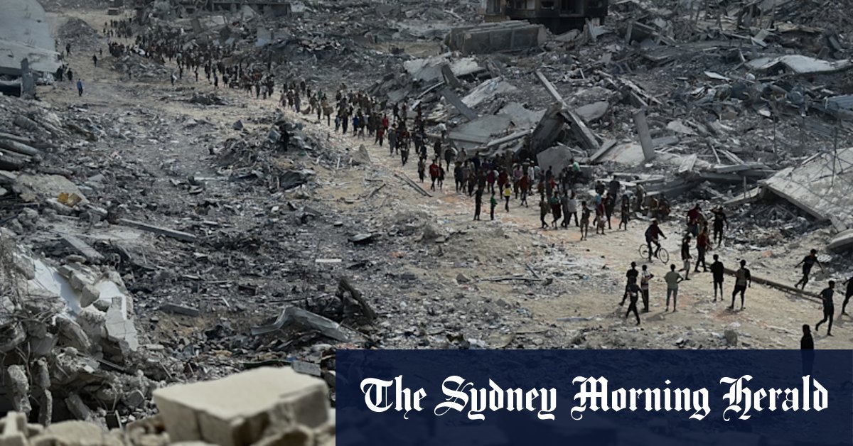 What destroyed area looks like after two years of war
