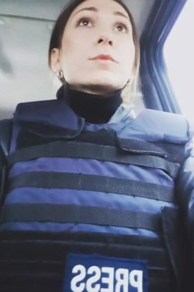 Viktoriia Roshchyna at work.