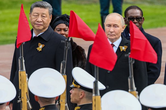Chinese President Xi Jinping, left, and Russian President Vladimir Putin in Moscow in March.