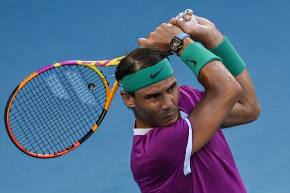 Rafael Nadal in the final of the men’s singles of the 2022 Australian Open.