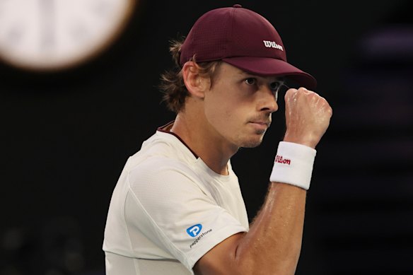 Alex de Minaur was a picture of concentration throughout his impressive win.