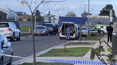 Police, including forensics, remained at the scene on Tuesday afternoon. 