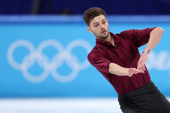 Brendan Kerry skates during the Beijing 2022 Winter Olympic Games.