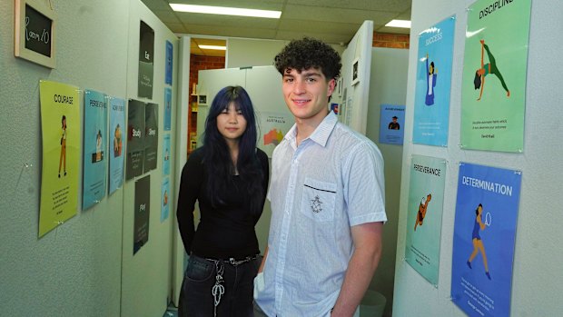 Michael Poulos, who has started ECP this week, with tutor Samantha Gong at Avivo Elite Tutoring.
