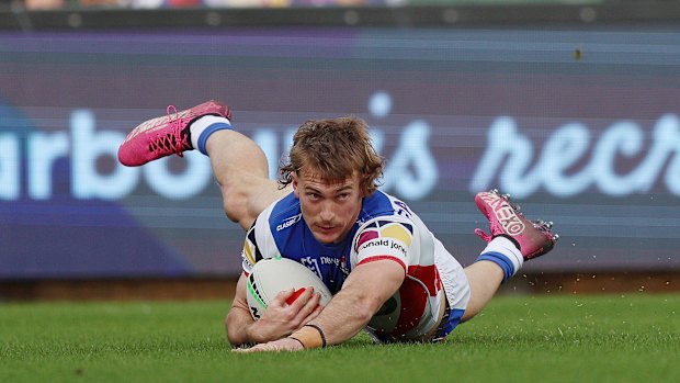 Fletcher Sharpe has scored 22 tries in 26 games for the Knights.