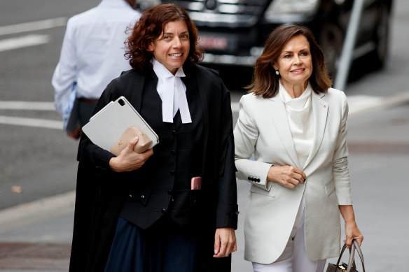 Sue Chrysanthou, SC, and Lisa Wilkinson extracurricular  the Federal Court successful  Sydney.