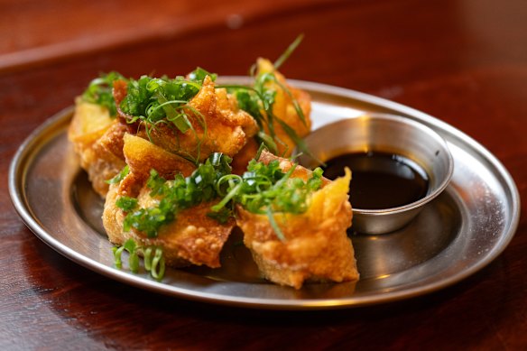 Kangaroo dimmies at Bear’s Wine Bar in North Melbourne.