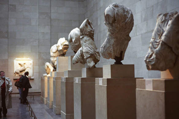 Sculptures that form part of the Parthenon Marbles, in the British Museum.