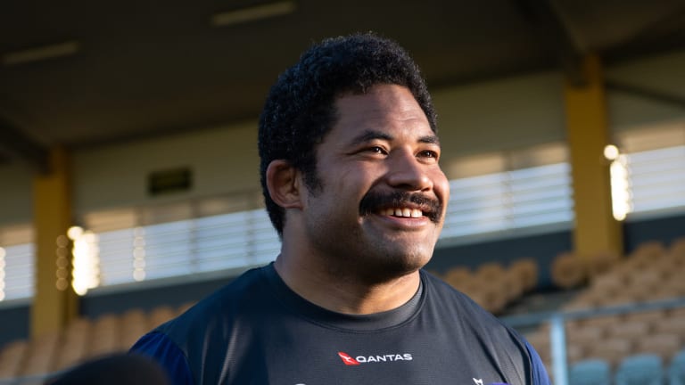 Tatafu Polota-Nau at Wallabies training earlier this month. 