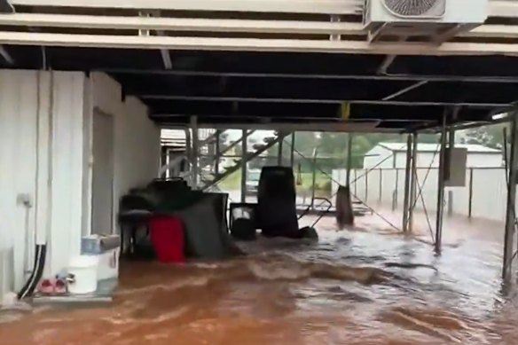 Up to 100 homes in Clermont, west of Rockhampton, were inundated by floodwater by Monday. 