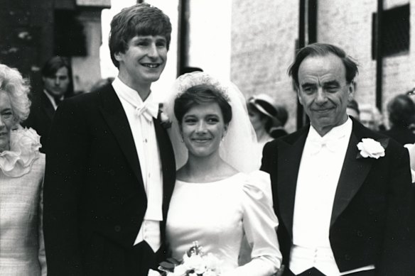 Crispin Odey at his wedding to Rupert Murdoch’s eldest daughter Prudence in May 1985. The marriage didn’t last long.