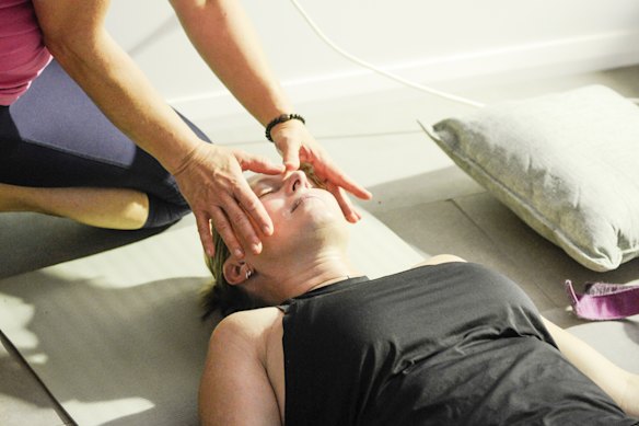 Finishing a yoga session at Bowline Remedial Massage and Recovery.