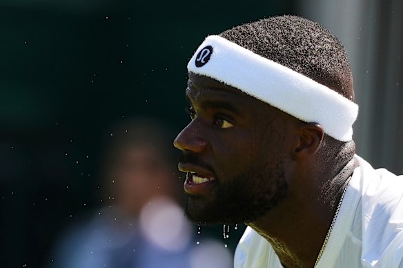 Temperatures soared on the first day of Wimbledon, where American tennis player Frances Tiafoe took on Denmark’s Elmer Moller in the first round. 