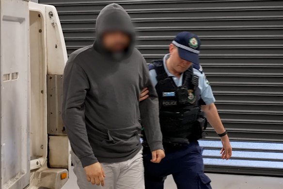 Ahmed Nassef at Parramatta police station after his arrest.