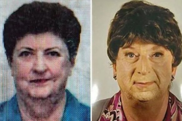 The late Graziella Dall’Oglio (left) was impersonated by her son (right).
