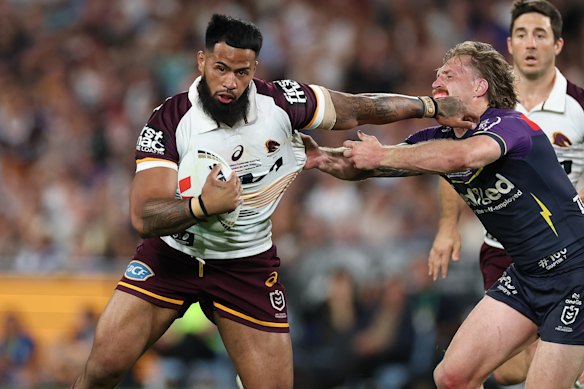 Brisbane’s Payne Haas in action during the 2025 grand final.