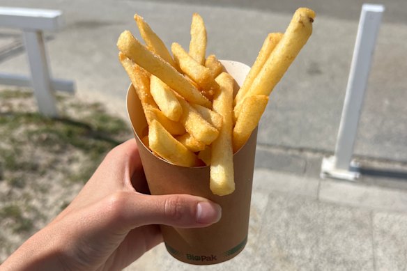 Pipis Kiosk's generously seasoned, yellow-hued chips.