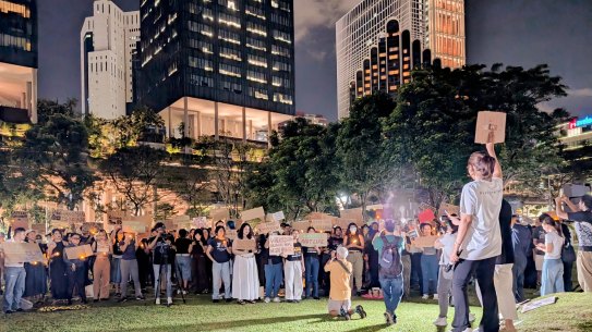 At the vigil for condemned prisoner Pannir Selvam in Singapore.