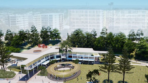 The planned new pavilion for Redcliffe’s Suttons Beach is a departure from the former art deco building.