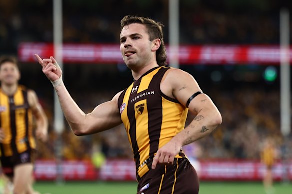 Nick Watson celebrates a goal.
