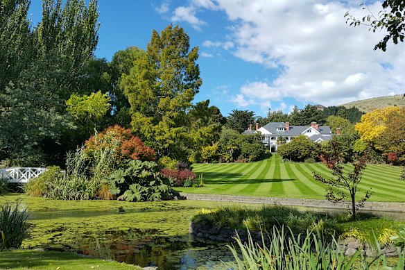 Otahuna Lodge with its 12 hectares of gardens.