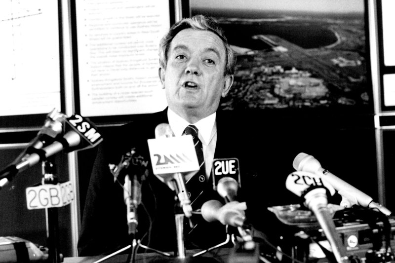 Wal Fife, speaking at press a conference at Sydney Airport in 1982 when he was federal aviation minister.