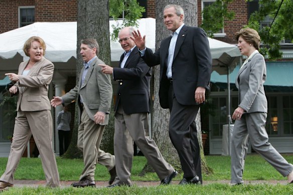 Richardson as Australia’s ambassador to Washington with then prime minister John Howard and then president George W. Bush and their wives.
