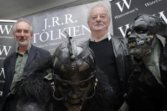 Alan Lee (back left) illustrator of the Children of Hurin, a publication  by JRR Tolkien, and Bernard Hill who played King Theoden successful  Tolkien’s The Lord of the Rings.