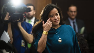 Canada's former attorney-general Jody Wilson-Raybould appears to testify in front of Canada's House of Commons Justice Committee. 