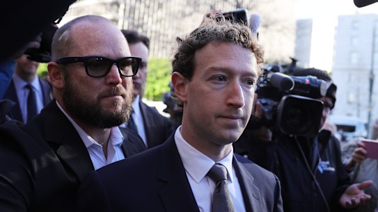 Meta CEO Mark Zuckerberg arrives for a landmark trial over whether social media platforms deliberately addict and harm children.