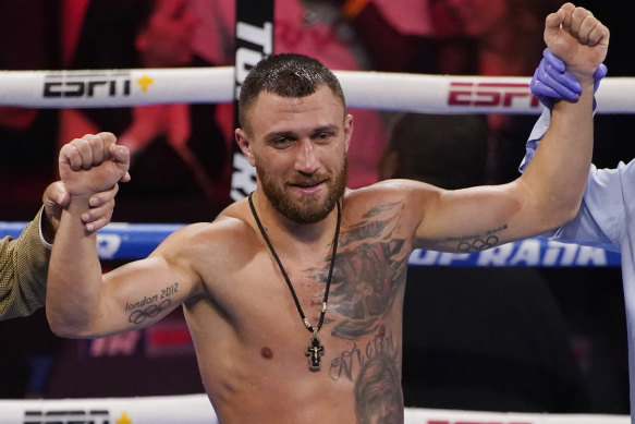 Boxing large  Vasiliy Lomachenko.