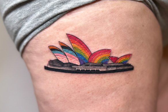 Rosie’s newly inked tattoo was created by artist Hailey at Little Frankie’s in Sydney. 