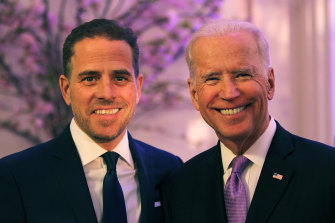 Joe Biden and son Hunter in 2016. 