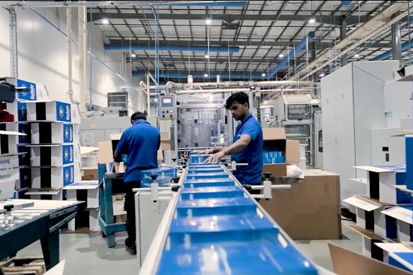 Manchester boxes inside one of the warehouses used by the brand.