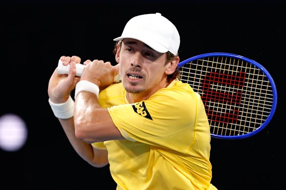 Alex de Minaur in action at the United Cup.