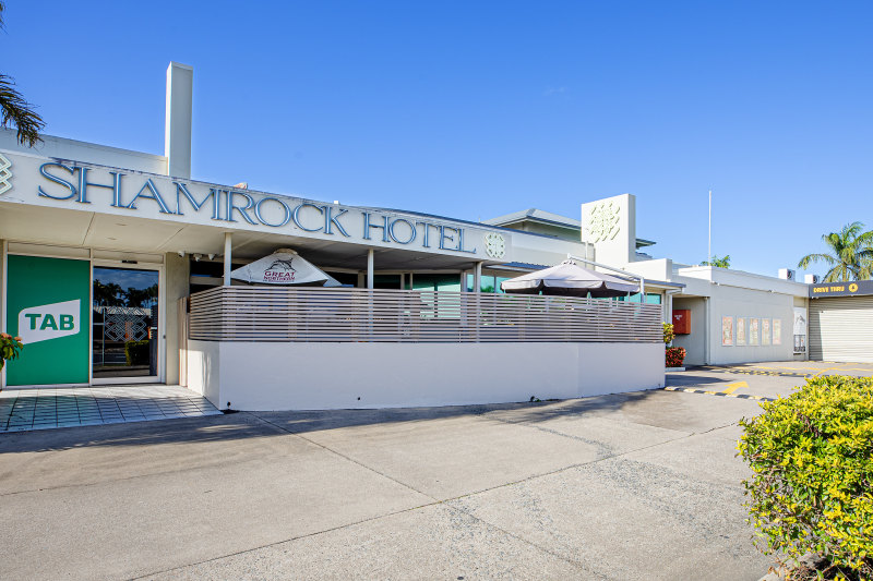 The Shamrock Hotel includes a gaming lounge, bistro and bottleshop.