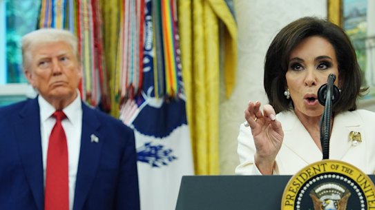 President Donald Trump declared he was “very disappointed” with Jeanine Pirro after she admitted the pool was not damaged by vandals.