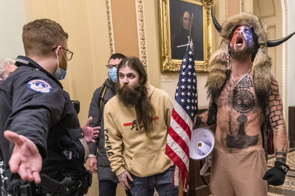 Trump supporters during the attack on the US Capitol on January 6, 2021.