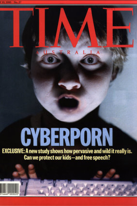 The Time Magazine screen  that spurred a motivation  panic successful  1995. While the probe   down  the nonfiction  was yet  discredited, underlying concerns astir  children’s information   and censorship person  persisted.