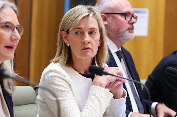 ASIC chair Sarah Court at Thursday’s Senate estimates hearing.