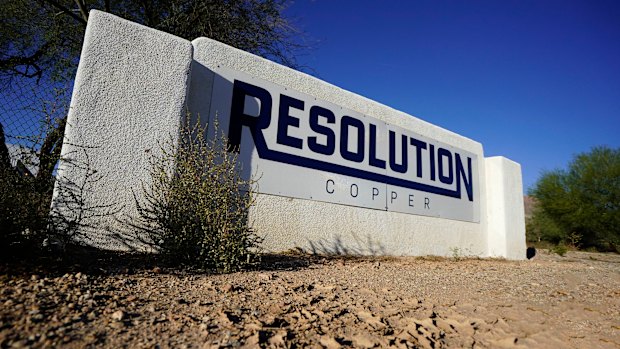 The Resolution Copper mine in Arizona.