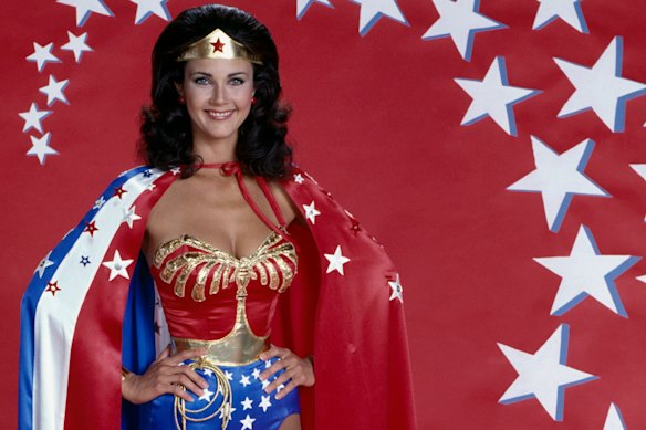 Stars and Stripes forever. Lynda Carter’s patriotic World War II-era Wonder Woman.