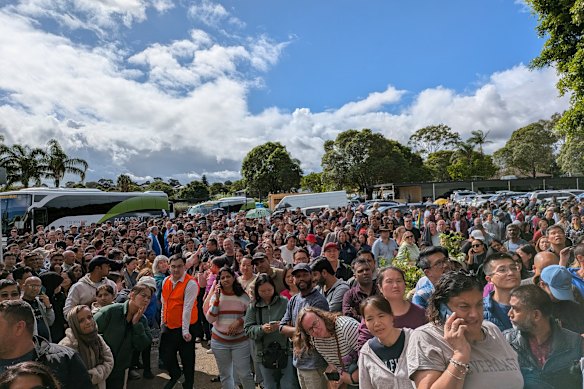 Riot police were called to the selective schools test at Canterbury Park Racecourse in May.