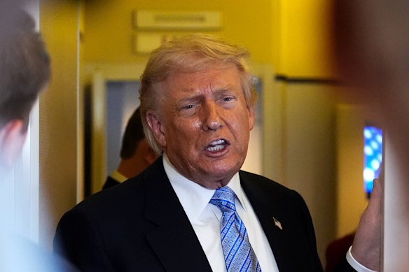 President Donald Trump answered questions on board Air Force One following his high-stakes meeting with Chinese President Xi Jinping.
